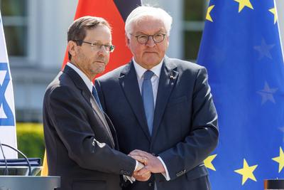 PK BP Steinmeier und Israels Praesident-stock-photo