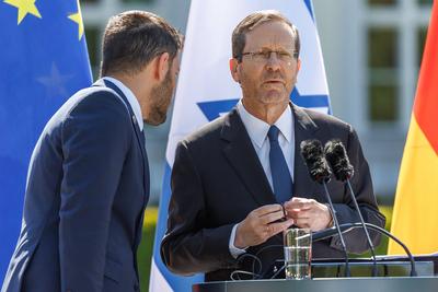 PK BP Steinmeier und Israels Praesident-stock-foto
