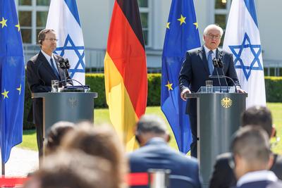PK BP Steinmeier und Israels Praesident-stock-photo
