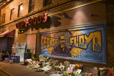 Minneapolis MN - May 30: Protesters gather to mourn George Floyd s death outside of Cup Foods in Minneapolis, Minnesota-stock-photo