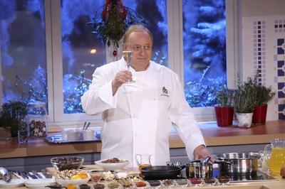 Alfons Schuhbeck in der Fernsehshow Heiligabend mit Carmen Nebel in der Bavaria Halle 9 M?nchen 2-stock-foto