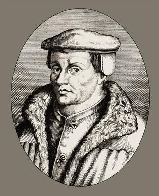 Thomas M?ntzer, 1489 ? 1525, German preacher and theologian, digitally edited after a print by Christoffel Van Sichem Th-stock-foto