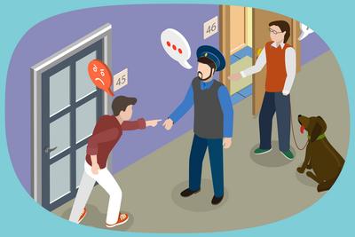 3D Isometrische flache Vektor-Illustration von Aggressive Neighbor-stock-photo