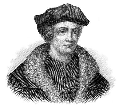 Thomas Muentzer or Muenzer, Protestant theologian portrait of Thomas Muentzer or Muenzer, around 1489 - 1525, a Protesta-stock-foto