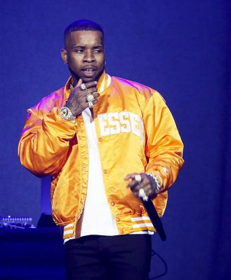 Hip-hop artist Tory Lanez performs in support of Chris Brown s INDIGOAT Tour at Oracle Arena on October 15, 2019 in Oakl-stock-photo