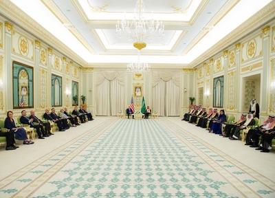 Saudi Crown Prince Mohammed bin Salman and U.S. President Donald Trump co-chair the Saudi-American-stock-photo