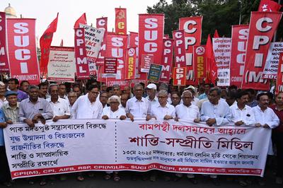 Left Organizations Take Peace Rally Amid Conflict Between India And Pakistan-stock-foto