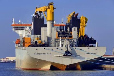 Saugbagger Bartolomeu Dias im Labradorhafen Deutschland Bremerhaven suction dredger Bartolomeu Dia-stock-foto