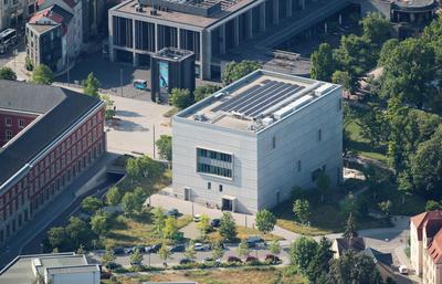 Luftbilder 28.06.2023, Weimar, Teil der Weimarhalle und Bauhaus-Museum *** Aerial photos 28 06 2023, Weimar, part of Wei-stock-foto