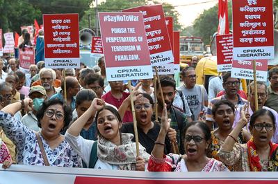 Left Organizations Take Peace Rally Amid Conflict Between India And Pakistan-stock-foto