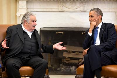 President Barack Obama meets with President Jos? Mujica Cordano of Uruguay in the Oval Office, May 12, 2014. Copyright:-stock-foto