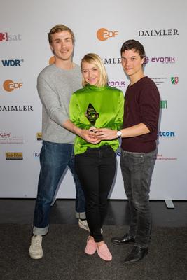 Albrecht Schuch, Anna Maria M?he und Sebastian Urzendowsky beim Vorempfang zur Verleihung des Grimme Preis im Grimme Ins-stock-foto