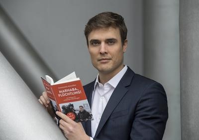 Constantin SCHREIBER Deutschland Journalist mit seinem Buch Marhaba Fl?chtling Hoffmann und Cam-stock-foto
