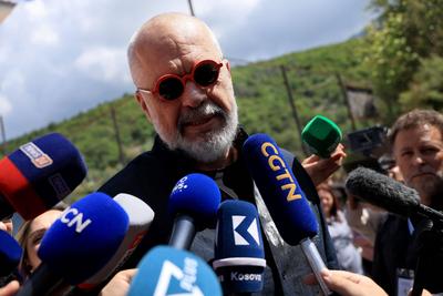 Albania Parliamentary Elections 2025, Tirana, Albania on May 11, 2025.-stock-photo