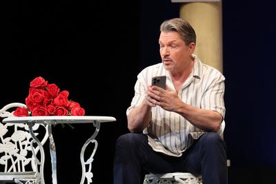 Hardy Krueger in Fisch sucht Fahrrad, Komoedie von Peter Quilter unter der Regie von Irene Christ im Schlosspark Theater-stock-foto