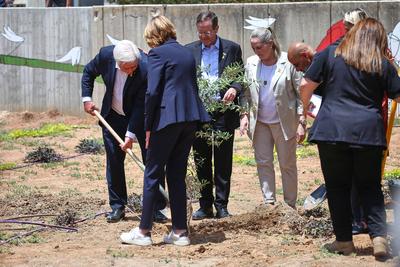 Be?eri, Israel, 14.05.2025: Reise des Bundespr?sidenten nach Israel: Isaak Herzog und Frank-Walter Steinmeier zusammen m-stock-foto
