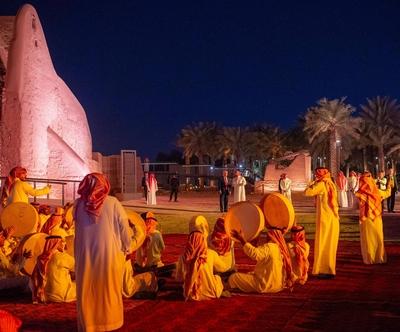 Saudi Crown Prince, Mohammed bin Salman, takes US President, Donald Trump, on a tour of the historic At-Turaif district in Diriyah-stock-photo