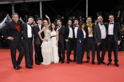 Cast und Team von 'The Mysterious Gaze of the Flamingo' mit Giancarlo Nasi, Matias Catalan, Diego C?spedes, Paula Dinamarca, Damien Megherbi, Florencia Di Concilio, Justin Pechberty, Angello Faccini und G?sten-stock-foto