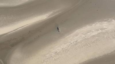 Erneut ist ein Wal oestlich von Wangerooge am 14.05.2025 gestrandet Zweite Walstrandung innerhalb von 3 Monate auf der Sandbank Minsener Oog Vermutlich ist der Wahl auf der Sandbank bei Ebbe gestrandet. Um was f?r einen Wal es sich handelt ist noch unklar. Der jetzige Wal ist auch einige Meter kleiner als der im Februar gestrandet war.Fotos Videoscreenshots wurde aus einem Hubschrauber erstellt . Es lag eine ?berfluggenemigung vor. Niedersachsen Deutschland *** Another whale stranded east of Wangerooge on 14 05 2025 Second whale stranding within 3 months on the sandbank Minsener Oog Presumably the whale stranded on the sandbank at low tide It is still unclear what kind of whale it is The current whale is also a few meters smaller than the-stock-foto