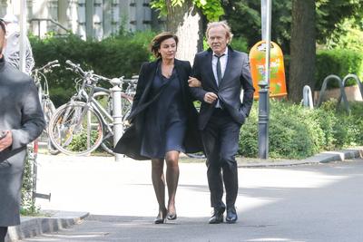 Beerdigung von Margot Friedl?nder-stock-foto