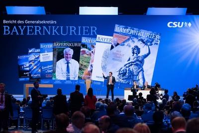 CSU Parteitag 2016 Andreas Scheuer CSU Generalsekretaer spricht auf dem CSU Parteitag am Freitag 0-stock-foto