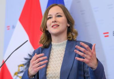 20250515 Kanzleramtsministerin bei einem Presspoint zu Schwerpunkten im Budget-stock-foto