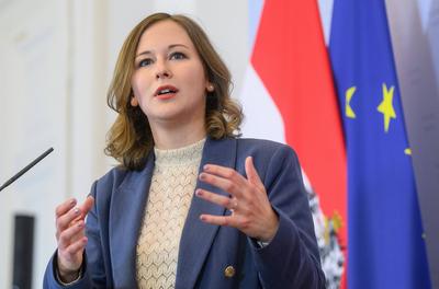 20250515 Kanzleramtsministerin bei einem Presspoint zu Schwerpunkten im Budget-stock-foto