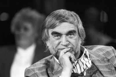 Gerhard Zwerenz (Autor) 06/90 h?r Gerhard Zwerenz im Juni 1990 in der Talkshow III nach 9 (Radio Bremen) Deutschland deu-stock-foto