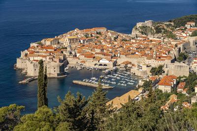 Dubrovnik von oben Stadtansicht der Altstadt von oben gesehen, Dubrovnik, Kroatien, Europa Cityscape of the old town see-stock-foto