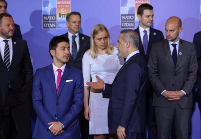 Turkish Foreign Minister Hakan Fidan attends an informal NATO Foreign Ministers' Meeting, hosted by Foreign Minister Hakan Fidan-stock-foto