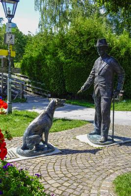 Thomas Mann Denkmal in Gmund am Tegernsee, Oberbayern , Deutschland, Europa Thomas Mann memorial in Gmund *** Thomas Man-stock-photo