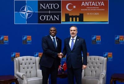 Turkish Foreign Minister Hakan Fidan meets with David Lammy, UK Secretary of State for Foreign-stock-foto