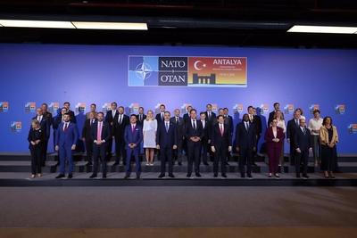 Turkish Foreign Minister Hakan Fidan attends an informal NATO Foreign Ministers' Meeting, hosted by Foreign Minister Hakan Fidan-stock-foto