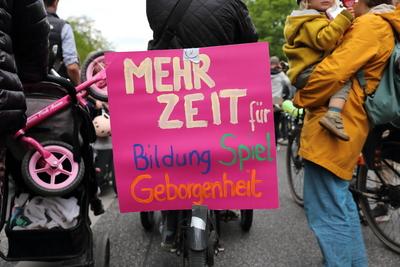 Kita-Kollaps Aktionstag in Potsdam-stock-foto
