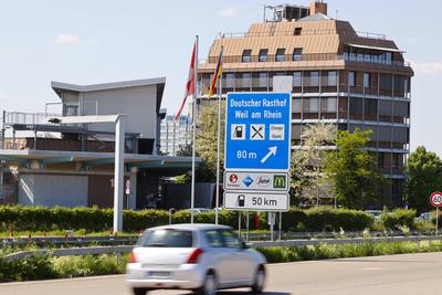 German - Swiss Border in Weil am Rhein, Germany-stock-foto