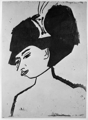 RECORD DATE NOT STATED Milliner with Hat (Modistin mit Hut) Ernst Ludwig Kirchner (German, 1880-1938). Milliner with Hat-stock-foto