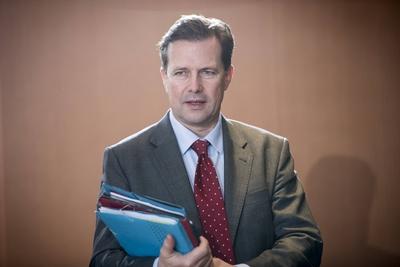 Regierungssprecher Steffen Seibert nimmt am 16. Januar 2019 im Bundeskanzleramt in Berlin an der w?chentlichen Kabinett-stock-foto