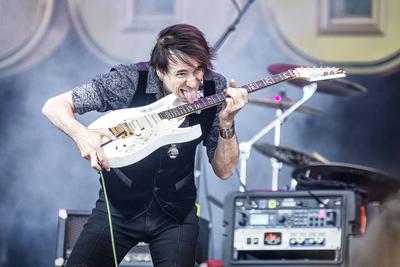Steve Vai The American record producer, singer, musician and guitarist Steve Vai performs a live concert at at the Swedi-stock-foto