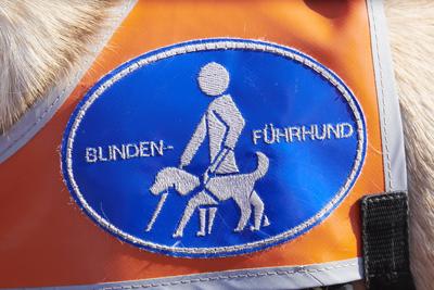 Laufguideausbildung fuer sehbeeintraechtigte und blinde Menschen. In M?lheim an der Ruhr werden erstmals Laufguides fuer-stock-foto
