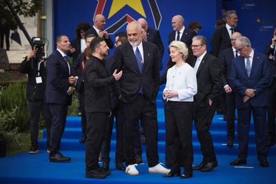 President of Ukraine Volodymyr Zelenskyy Participates in the 6th European Political Community summit-stock-photo