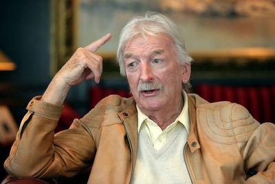 James Last / Interview - Der deutsche Bandleader, Komponist, Arrangeur und Musikproduzent James Last im Interview., K?ln-stock-foto