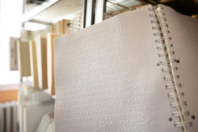 Braille book Braille is a system of reading and writing by touch used by the blind. Copyright: xZoonar.com/Cylonphotox 2-stock-foto