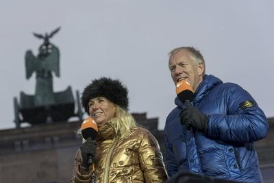 Bilder des Tages Moderatorin Andrea Kiewel und Moderator Johannes B Kerner der der Probe zur Feier-stock-photo