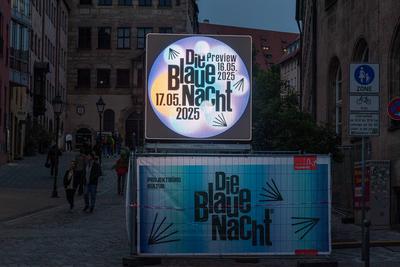 Die Blaue Nacht, Kulturveranstaltung, N?rnberg, 16.05.2025-stock-foto