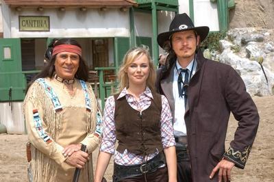 Gojko Mitic Saskia Valencia G?tz Otto Premiere von Winnetou und das Geheimnis der Felsenburg bei d-stock-foto