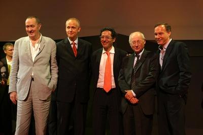 FIRST STEPS AWARD Berlin u a Bernd Eichinger Lothar Korn Roger Schawinski Stefan Aust und Nico-stock-foto