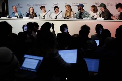 78eme Festival International du Film de Cannes. Conference de presse du film Die my love. BAELEN-stock-photo