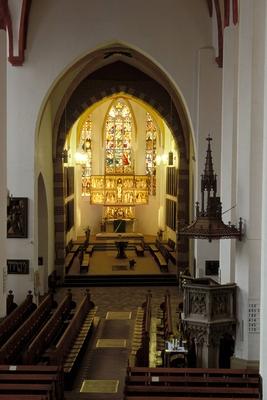 Bildnummer: 50184398  Datum: 22.07.2000  Copyright: imago/HankeAltarraum der Thomaskirche - Leipzig, Geb?ude, innen, Innenansicht , Restlichtaufnahme; 2000, Leipzig, St?dte, Sehensw?rdigkeit, Altar; , hoch, Kbdia, Totale, Architektur, Kunst, Kirchen, Bauwerke, Deutschland, Evangelische Kirche, Religion,  , Reisen, Sachsen, Europa; Aufnahmedatum gesch?tzt-stock-foto