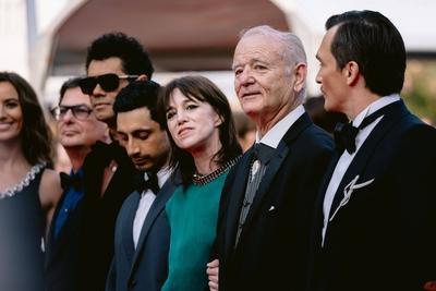 78eme Festival International du Film de Cannes. Mont?e des marches du film The Phoenician Theme. BAELEN-stock-photo