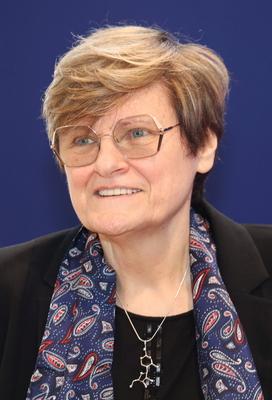 Katalin KARIKO - Nobelpreistr?gerin im Josephinum-stock-foto